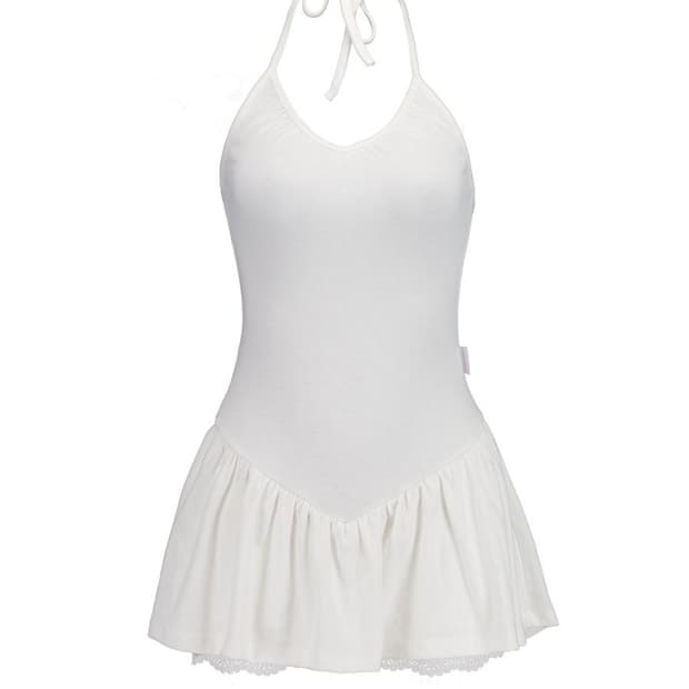 포어링 셔링 홀터 미니 드레스 원피스