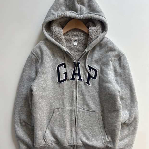 Gap 갭 로고 그레이컬러 울프죠 후드집업