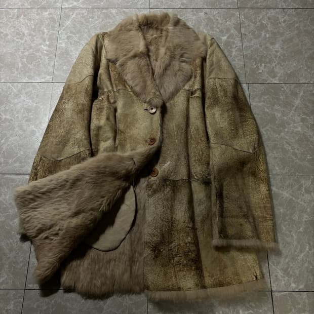 "Unknown" Dirty Washing Fur Long Jacket