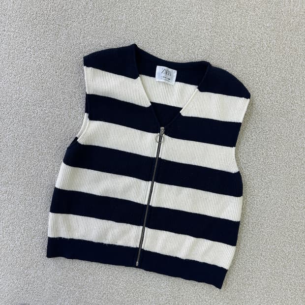 13-14 자라 스트라이프 니트 조끼0323D