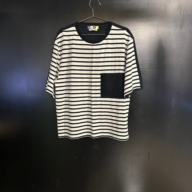 MSGM 스트라이프 반팔 티셔츠