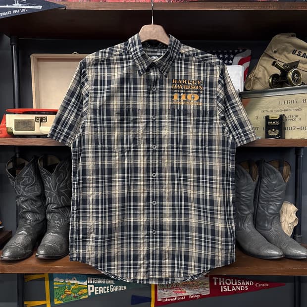 할리데이비슨 110th 엠브로이드 멀티 타탄체크 워크셔츠 N1182