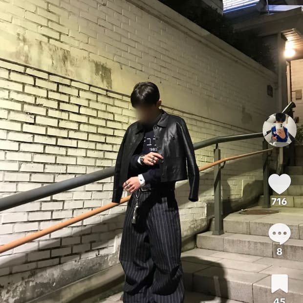 임채윤님 스트라이프 팬츠