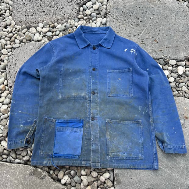 HARD FADED VINTAGE WASHING 프렌치워크자켓