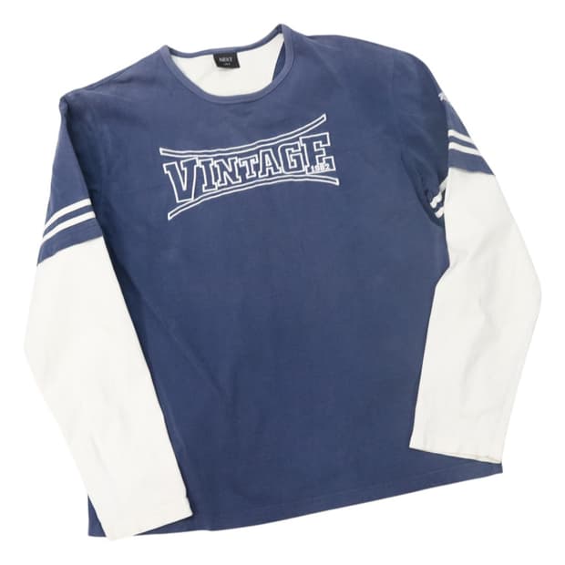 넥스트 빈티지 아치 로고 레이어드 롱슬리브 티셔츠 (L)