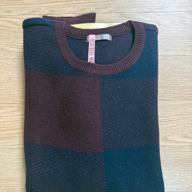 남성 체크 패턴 니트 105