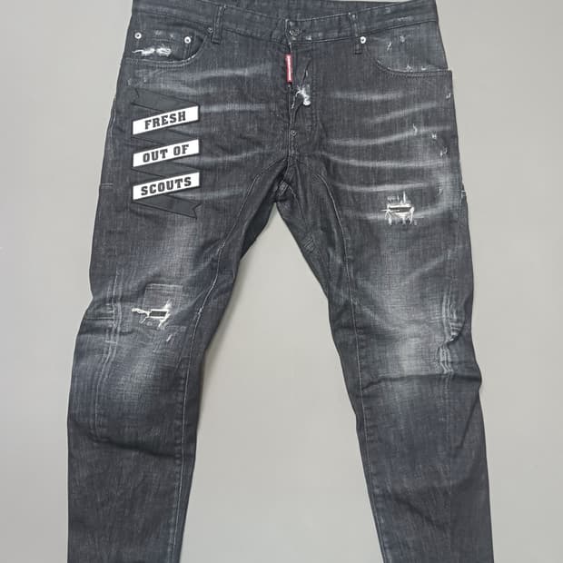 [36] 정품 디스퀘어드2 래터링패치 타이디바이커 블랙진 청바지