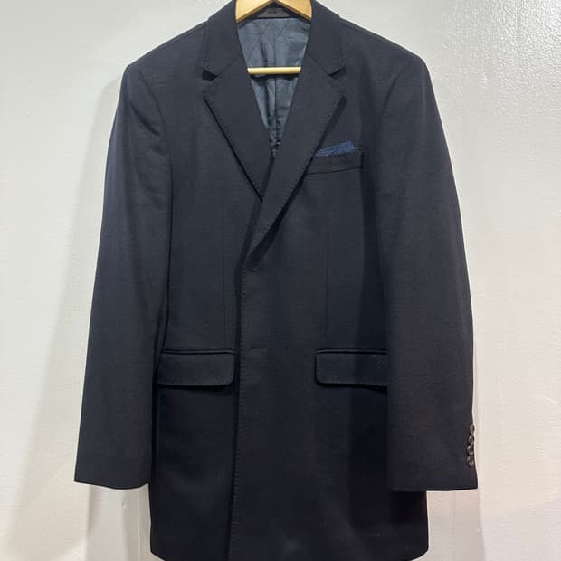 코모도스퀘어 캐시미어100 다크네이비 코트