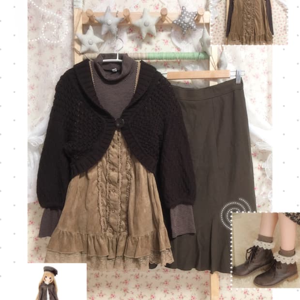 빈티지 모리걸 브라운 레이스 베스트