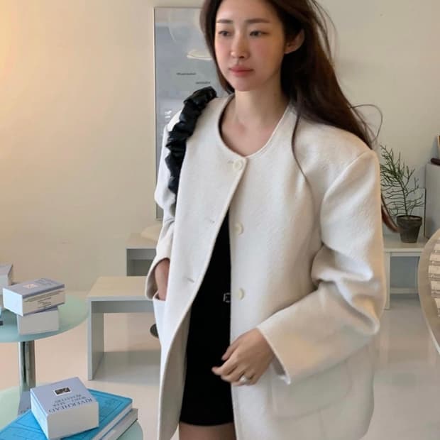 에토스 트위드 오버핏 자켓