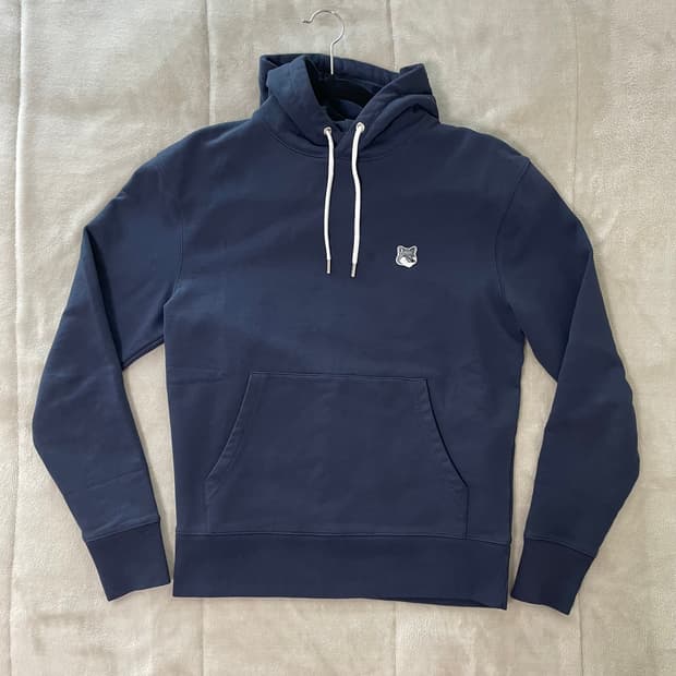 메종키츠네 그레이폭스 후드티 네이비