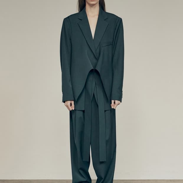 로우클래식 울 블레이져 블루그린