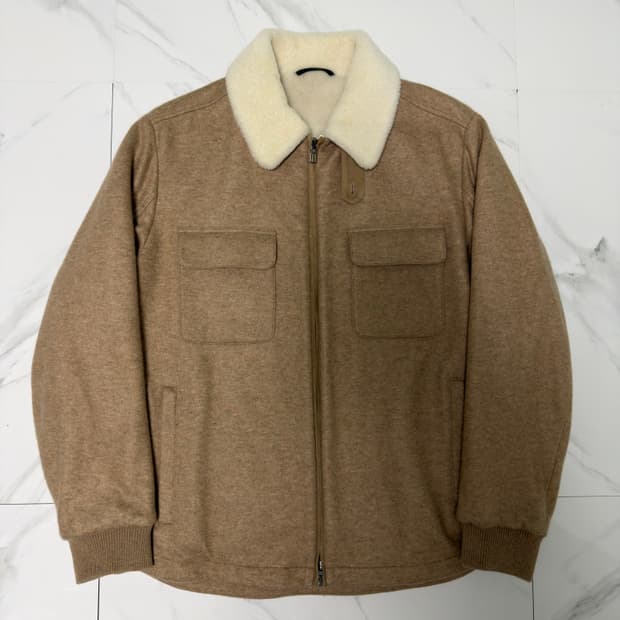 새상품 로로피아나 풀시어링 캐시미어 트리밍 셔츠 자켓 M 백화점택