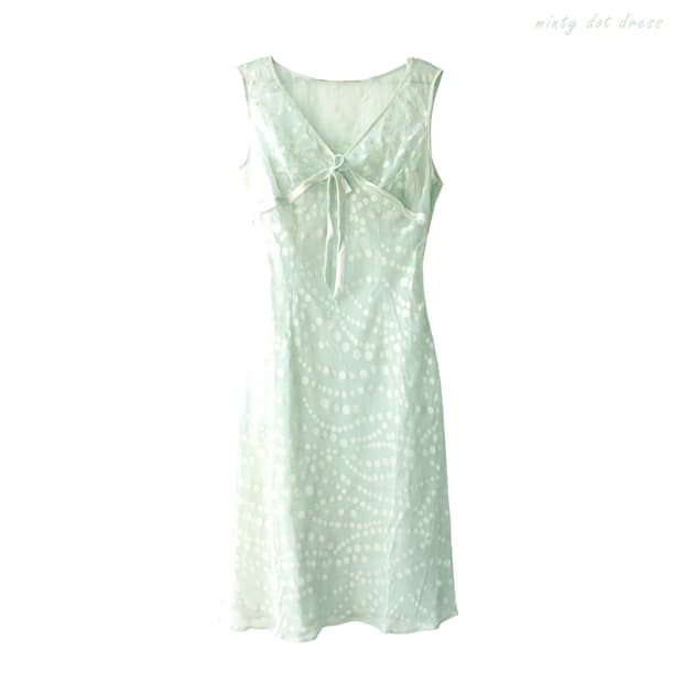 민티 물방울 드레스 🍏