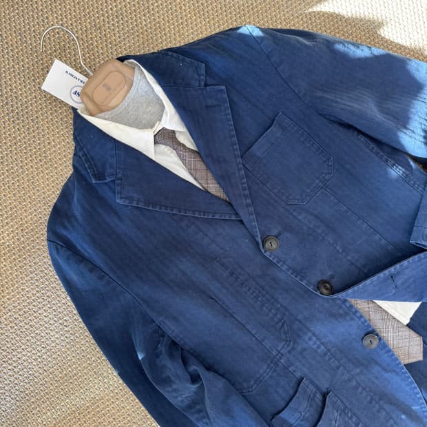 BSF 이탈리안 최상급 게버딘 코튼 아메카지 블레이저 필드코트 숏코트
