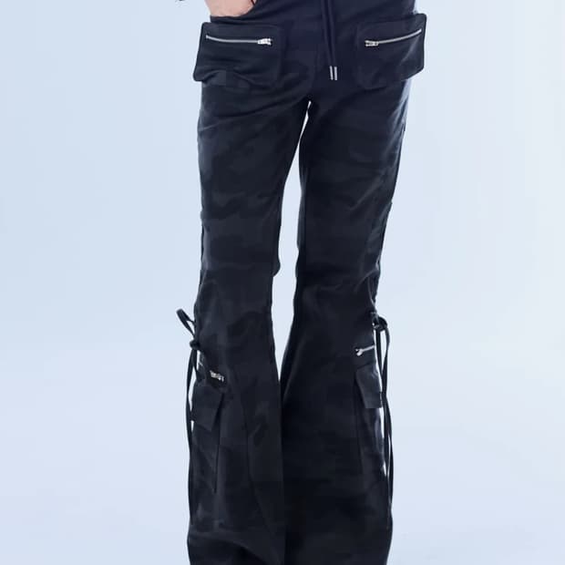 러브이즈트루 부츠컷 포켓 카고 팬츠 카모 (택O 새상품)  