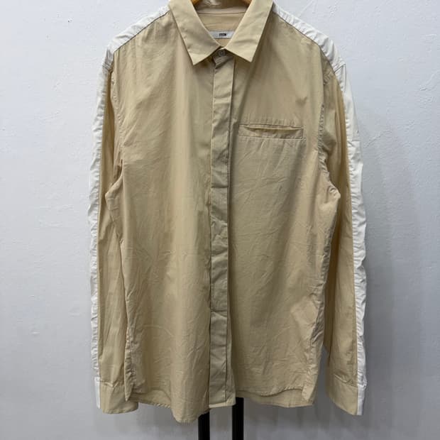 정품) 시스템옴므 한섬 베이지 배색 셔츠 95