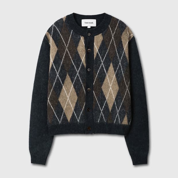 토니웩 25FW 모헤어 아가일 가디건 M 새상품