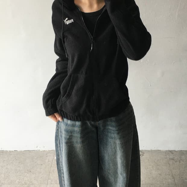 퓨마 후드 플리스집업