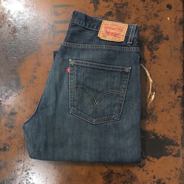리바이스 569 다크 인디고 워시드 데님 팬츠 허리 34 35