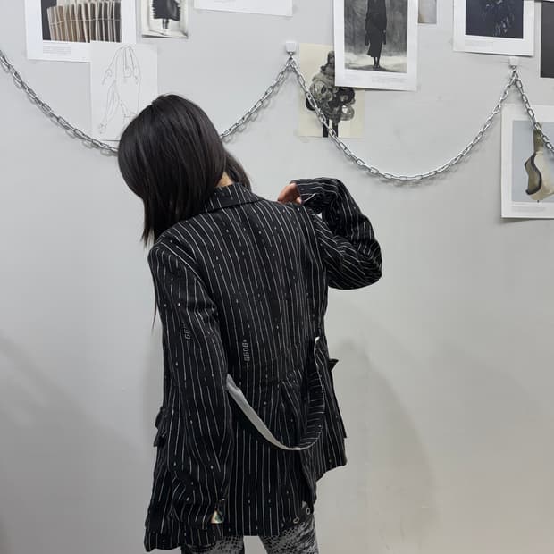 골든 구스 디럭스 브랜드 스트라이프 블레이저