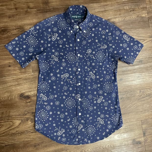 폴로 랄프로렌 페이즐리 반다나 패턴 캠프 셔츠