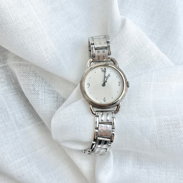 90s Agnes b. 아네스베 로고 시침 손목시계