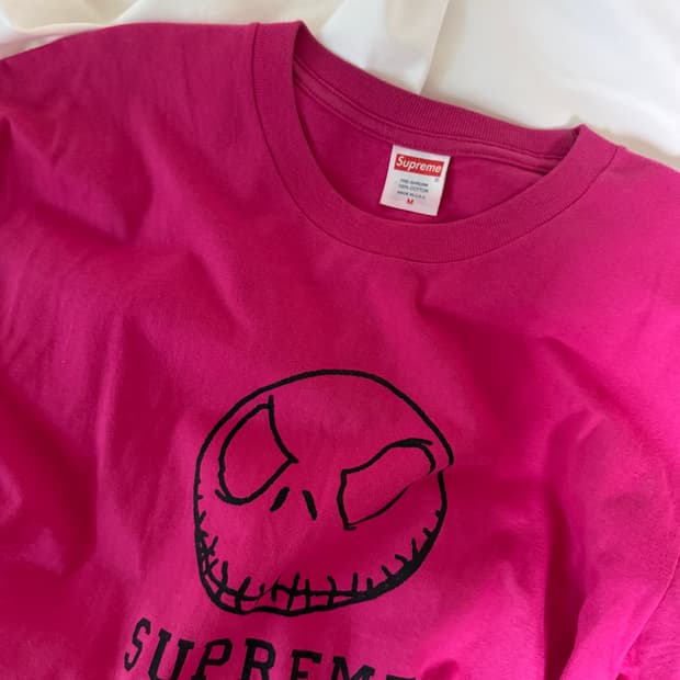 슈프림 잭 스켈링톤 티셔츠 핑크 M