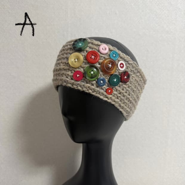 버튼 헤어밴드 A