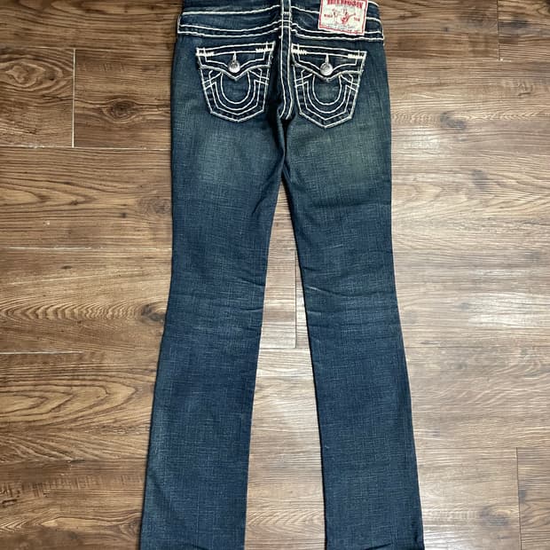 트루릴리전 USA 빌리슈퍼티 로우라이즈 부츠컷 데님 팬츠 플레어진