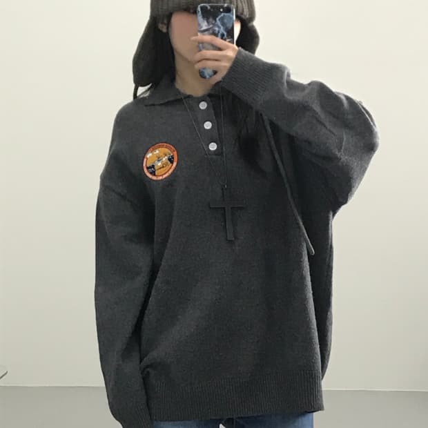 PEANUTS × PLAYGROUND 니트 폴로탑