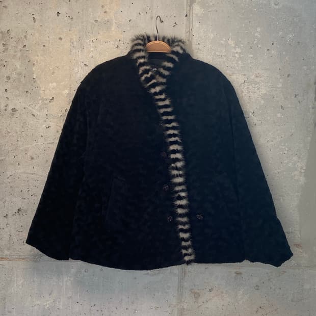 Vintage stripe fur jacket