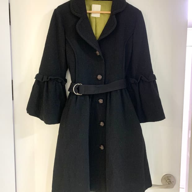 빈티지 블랙 모리 롱코트