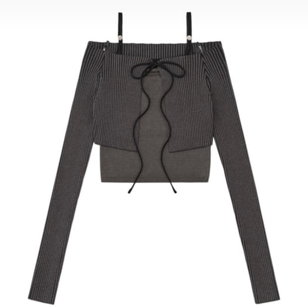 GLOWNY LEX TWOTONE KNIT TOP SET 글로니