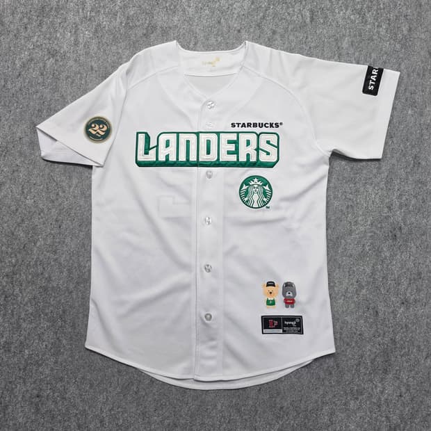 SSG 랜더스 x 스타벅스 22주년 한정판 콜라보 야구 유니폼 반팔져지