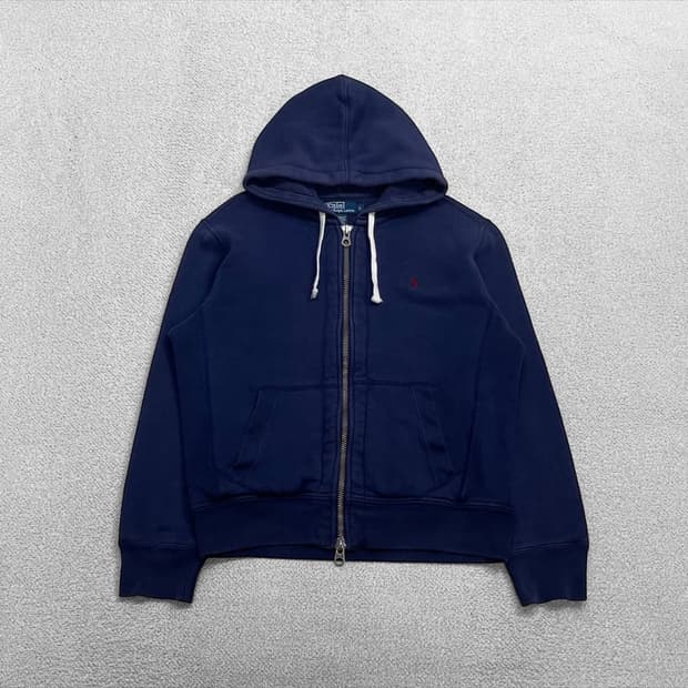 폴로 네이비 후드집업 
