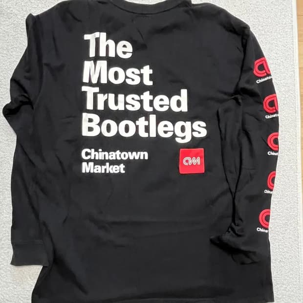 (XXL,2XL) 차이나타운 마켓 CNN 롱슬리브 티 블랙