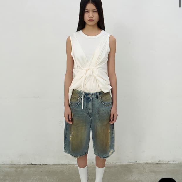 LCDC washed blue denim shorts 워시드블루데님쇼츠