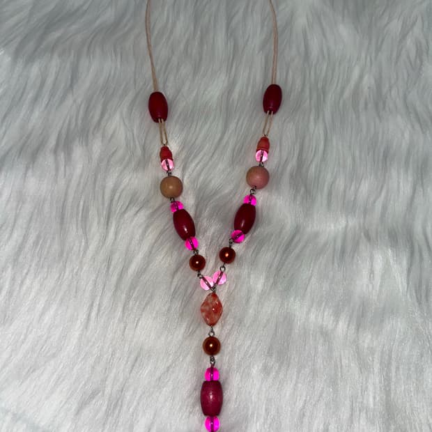 오리엔탈 빈티지 핑크 목걸이