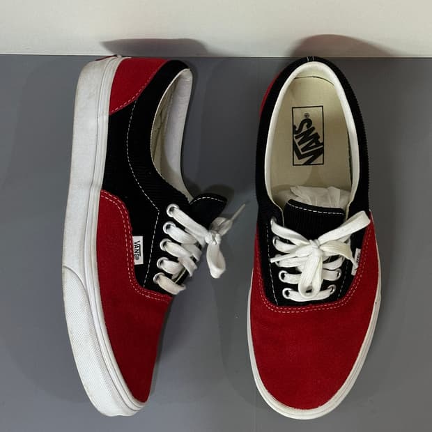 반스 에라 레드/블랙 스웨이드 스니커즈 운동화