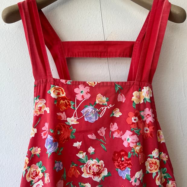 겐조 일본수입 홈웨어 레드플라워 에이프런 앞치마