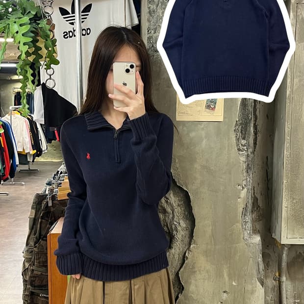 폴로 랄프로렌 반집업 니트 네이비 L#csz761
