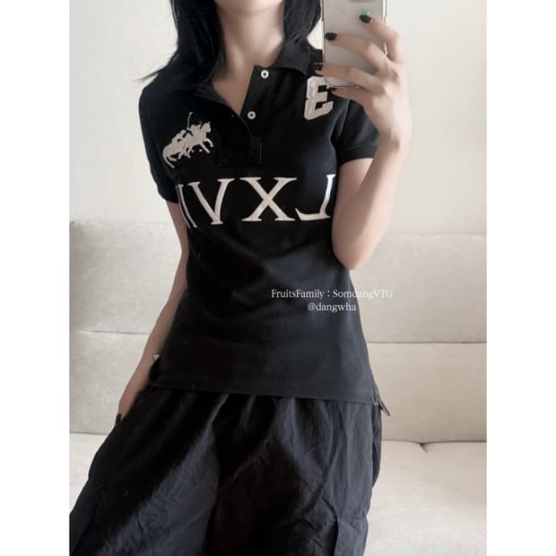 폴로 랄프로렌 일본 빅포니 딱붙 LXVII 블랙 pk 반팔