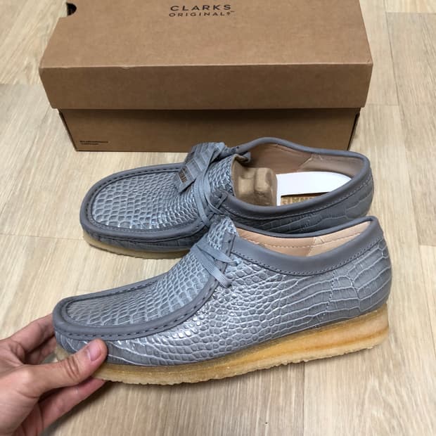 (270) 새상품 클락스 Clarks 왈라비 그레이 크록 레더