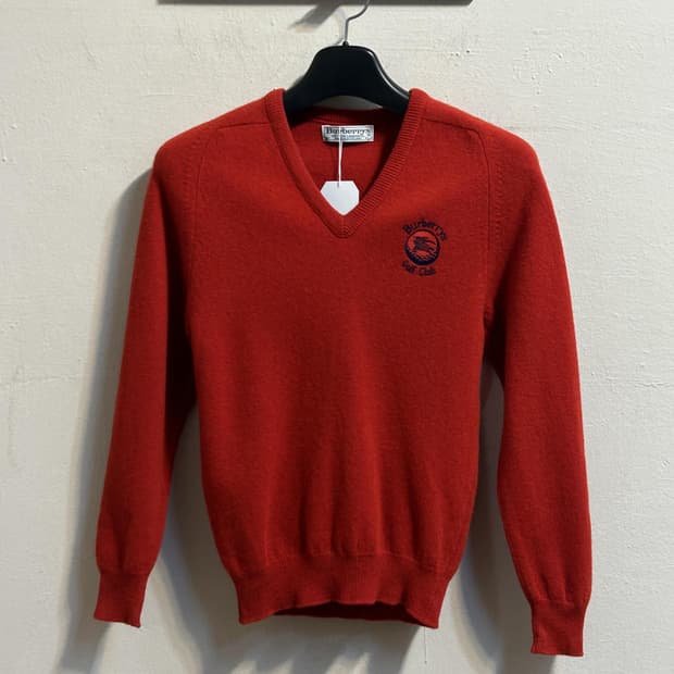 버버리 램스울 브이넥 니트