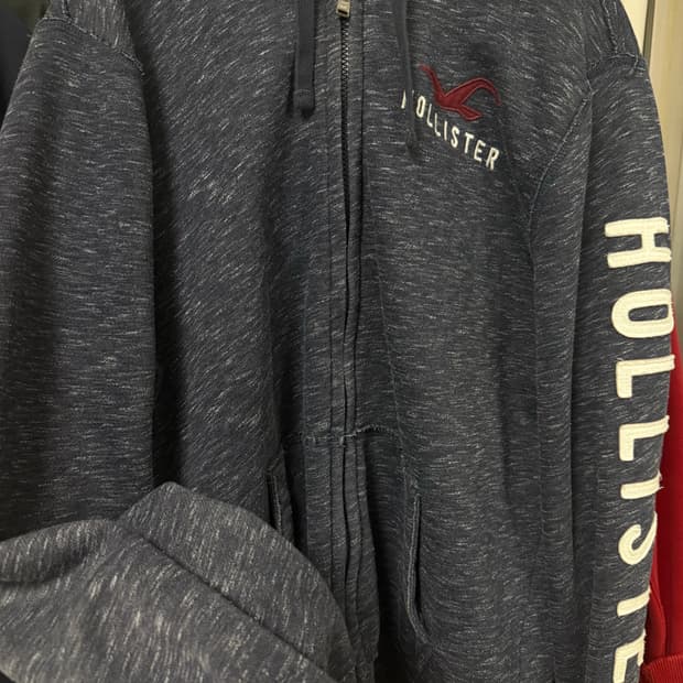홀리스터 네이비 사이드라인 후드집업