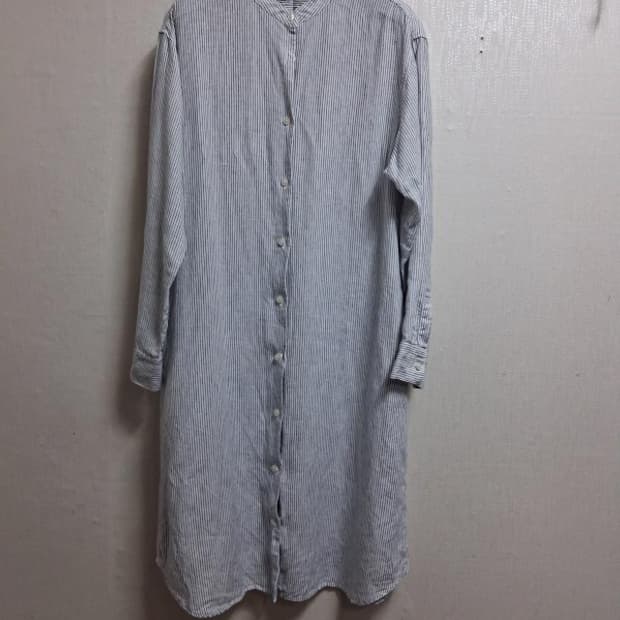 무인양품 MUJI 무지  린넨 셔츠원피스 100%린넨6677. L
