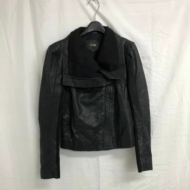 Maje 하이넥 레더자켓