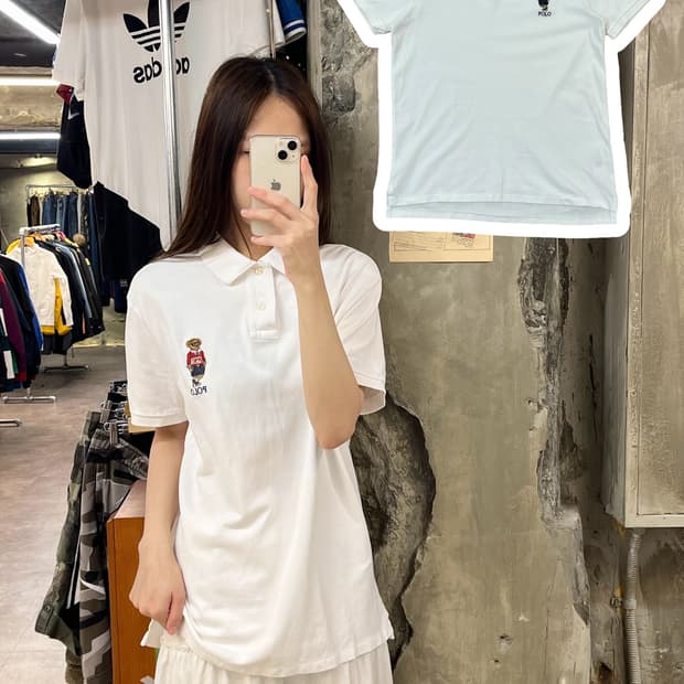 폴로 랄프로렌 반팔 카라티 화이트 M #csz857