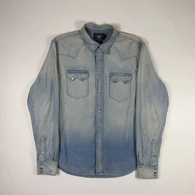 RRL 더블알엘 슬림핏 데님 웨스턴 셔츠